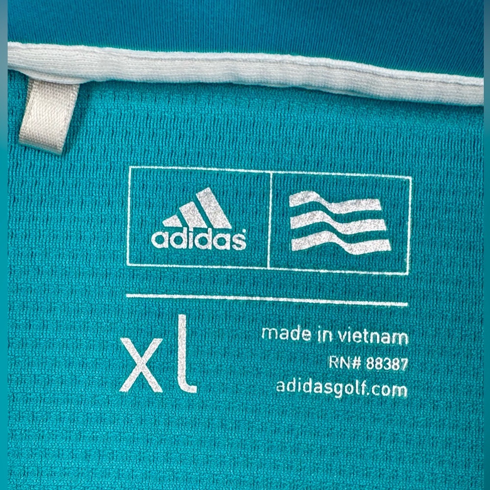 Adidas Women's Short Sleeve Golf Polo Shirt Turquoise Size XL Tennis Pickleball - Picture 8 of 9